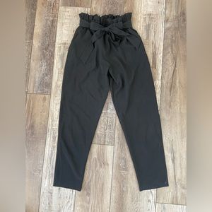 Albion black bow belt pants